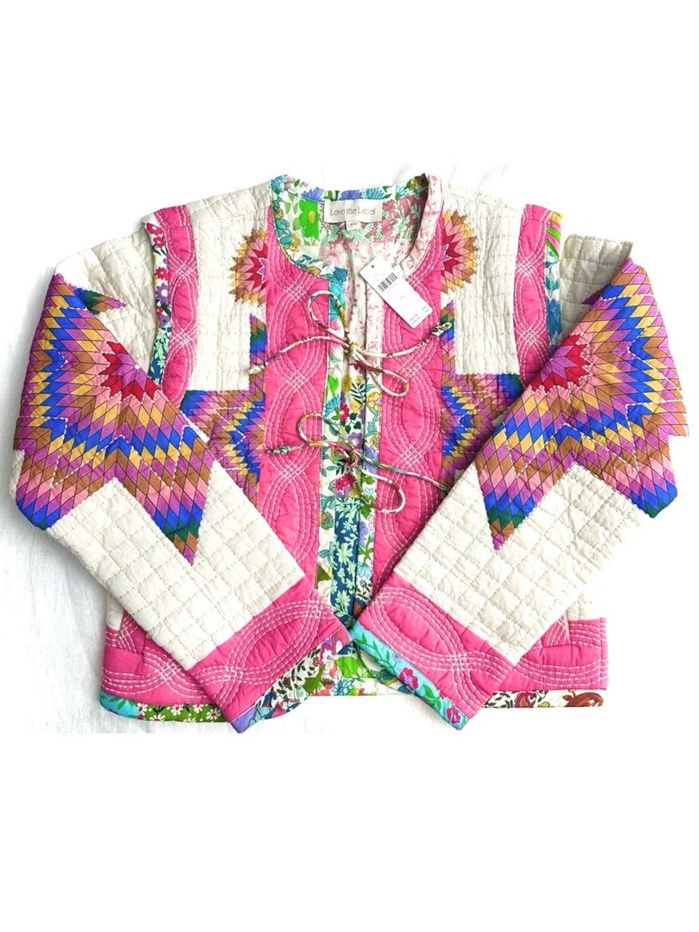 LOVE The Label Quilted Patchwork Jacket Sweater